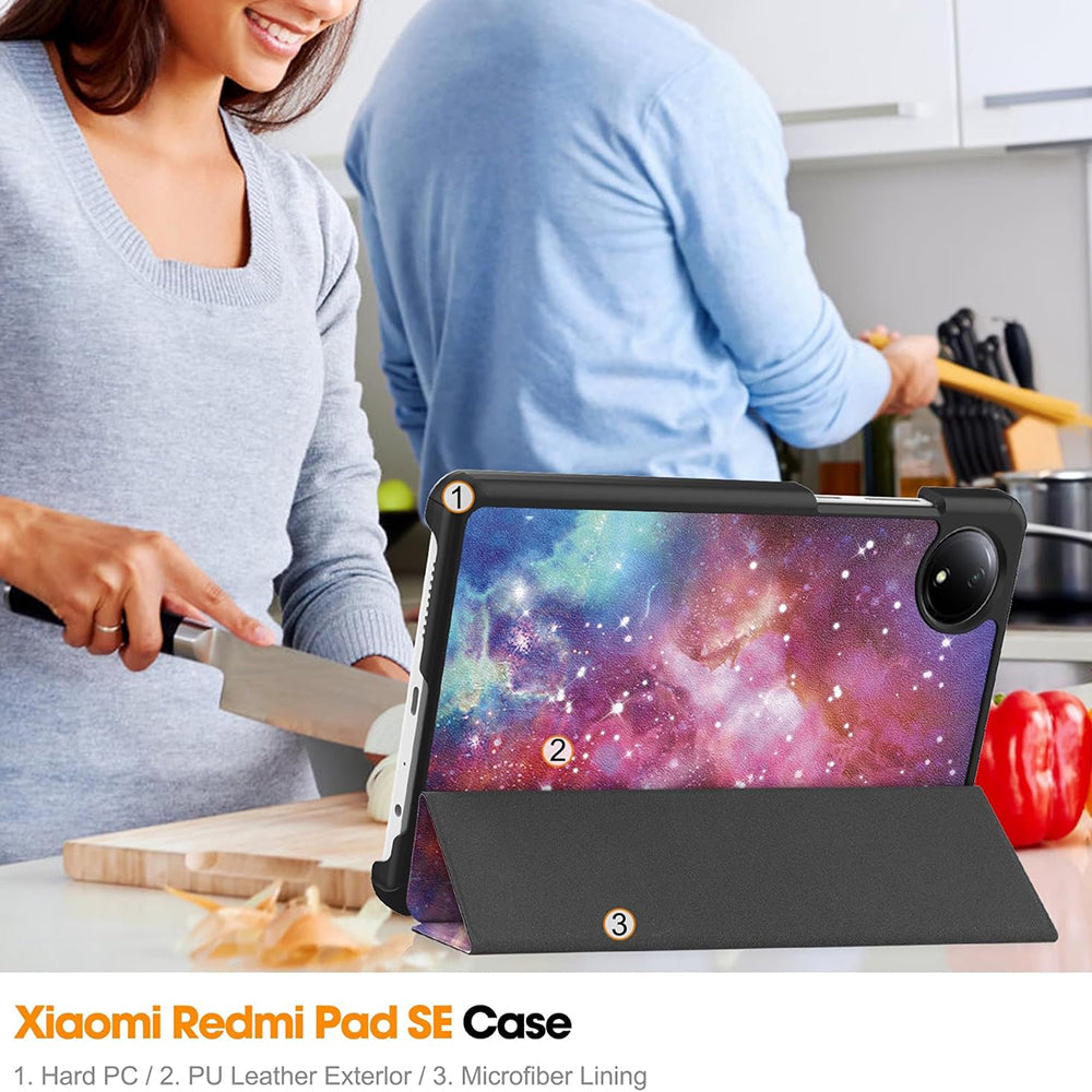 Deksel for Xiaomi Redmi Pad SE 8.7, Techsuit, FoldPro Galaxy, Flerfarget