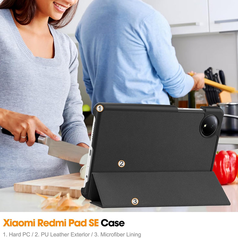 Deksel til Xiaomi Redmi Pad SE 8.7, Techsuit, FoldPro, Svart