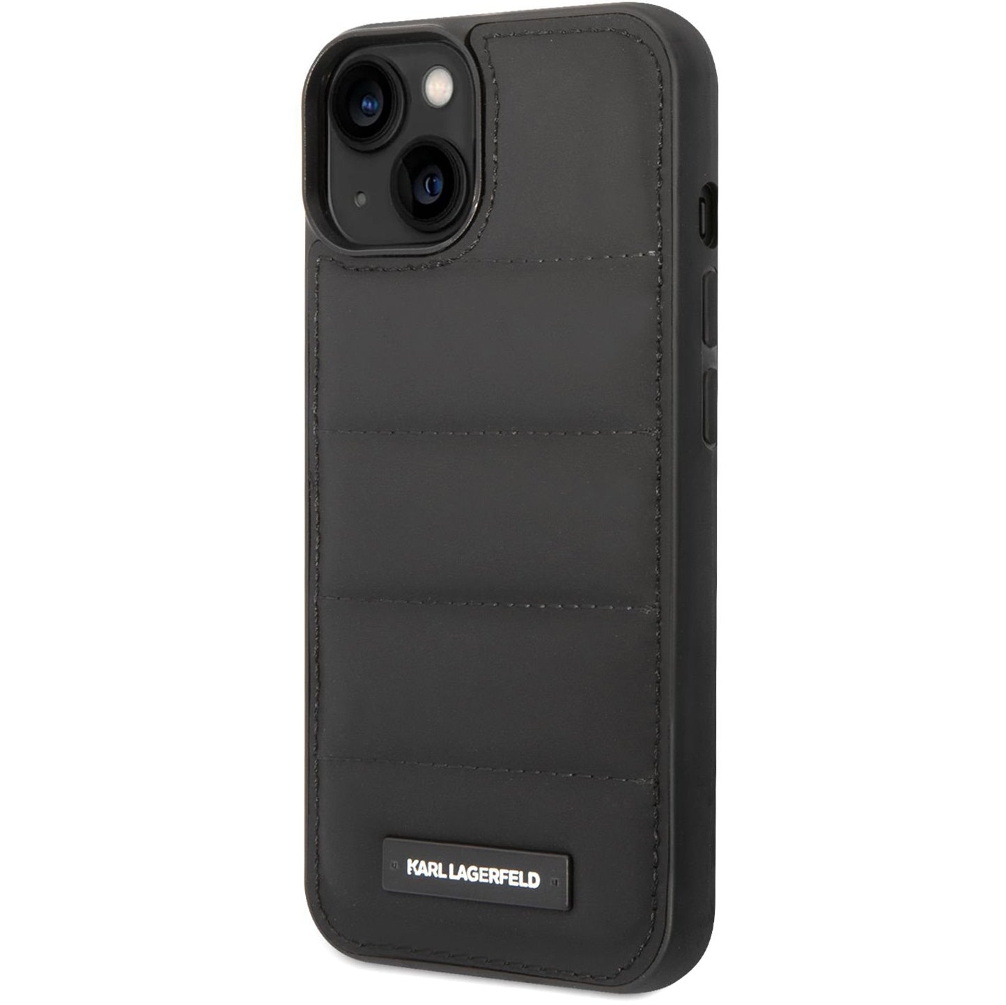 Deksel for Apple iPhone 14 Plus, Karl Lagerfeld, Quilted Puffy Metal Logo, Svart