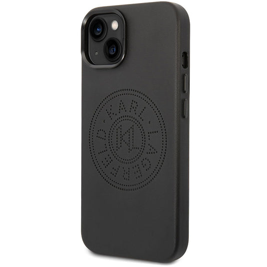 Deksel for Apple iPhone 14 Plus, Karl Lagerfeld, Perforated Logo, Svart