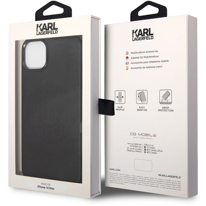 Deksel for Apple iPhone 14 Plus, Karl Lagerfeld, Perforated Logo, Svart