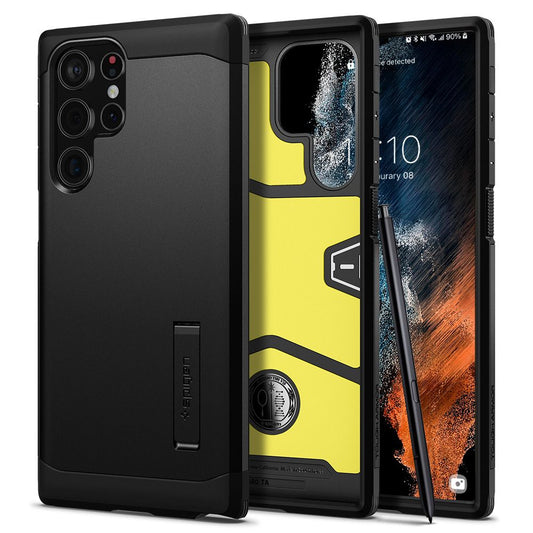 Deksel for Samsung Galaxy S22 Ultra 5G S908, Spigen, Tough Armor, Svart ACS03923