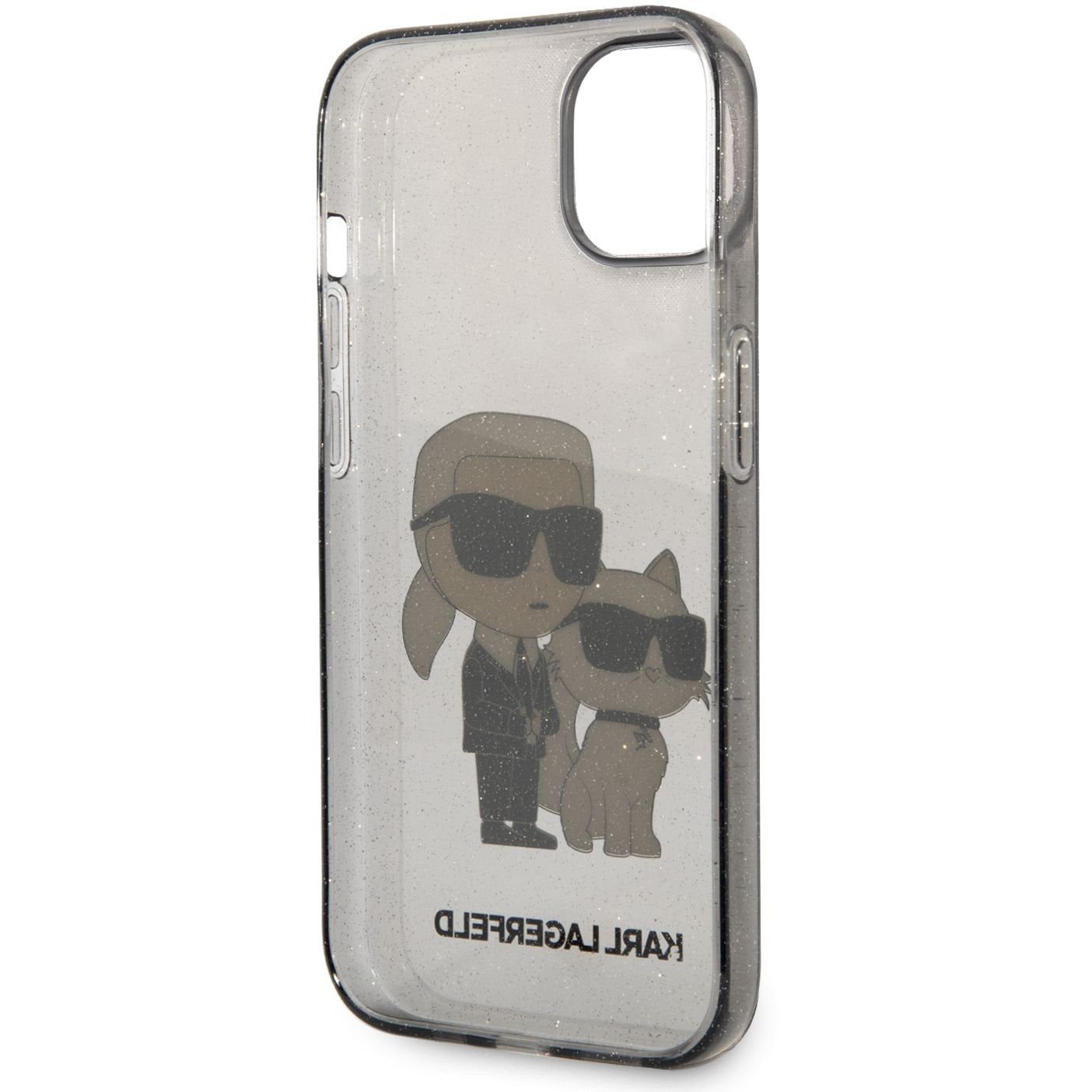 Deksel for Apple iPhone 14 Plus, Karl Lagerfeld, IML Glitter Karl and Choupette NFT, Svart