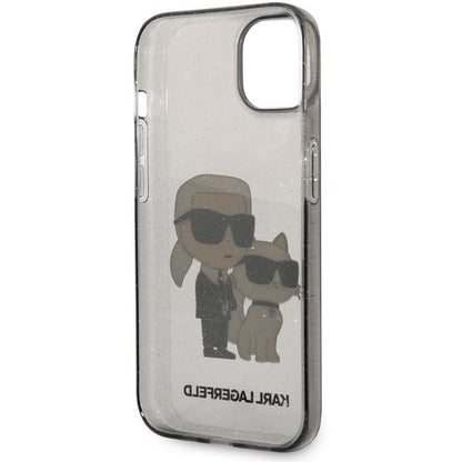 Deksel for Apple iPhone 14 Plus, Karl Lagerfeld, IML Glitter Karl and Choupette NFT, Svart