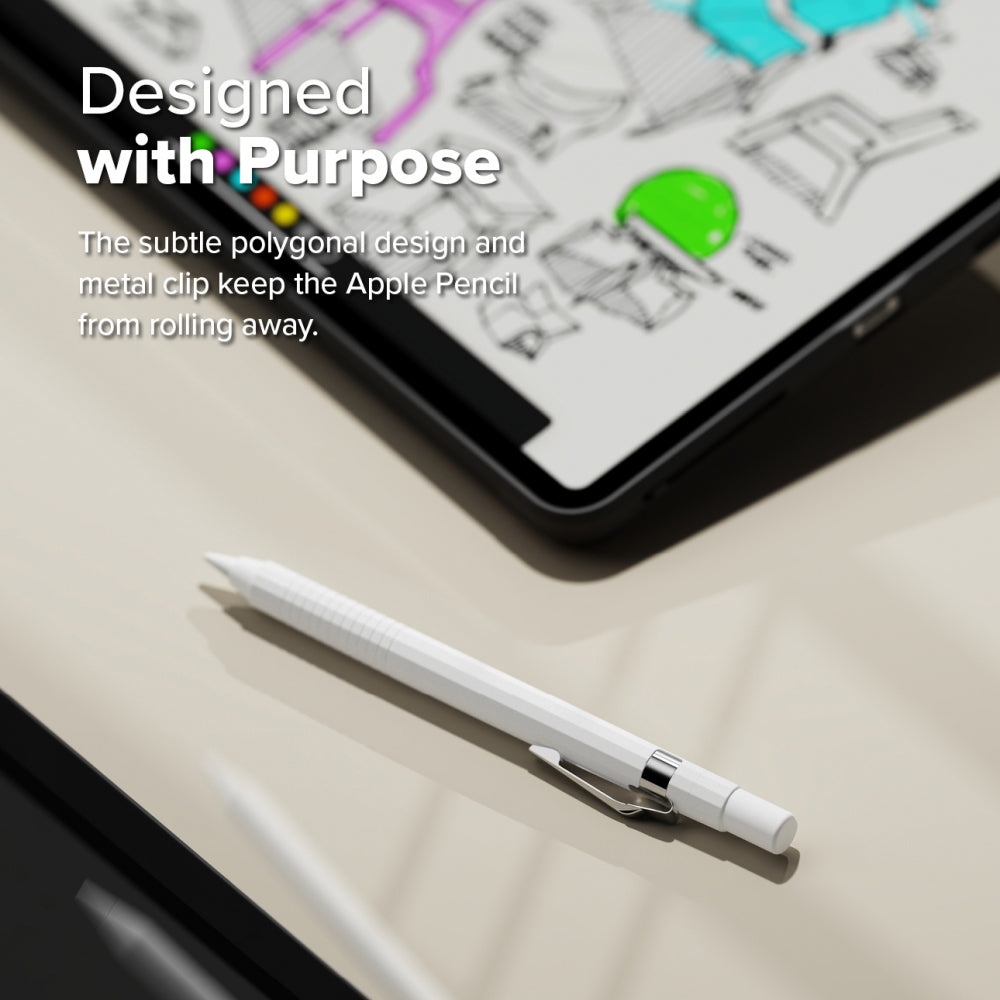 Ringke Drafting-etui for Apple Pencil Pro / Pencil (Generasjon 2), Hvit