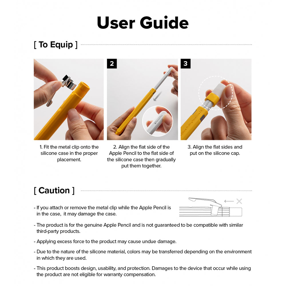 Ringke Drafting-etui for Apple Pencil Pro / Pencil (Generasjon 2), Hvit