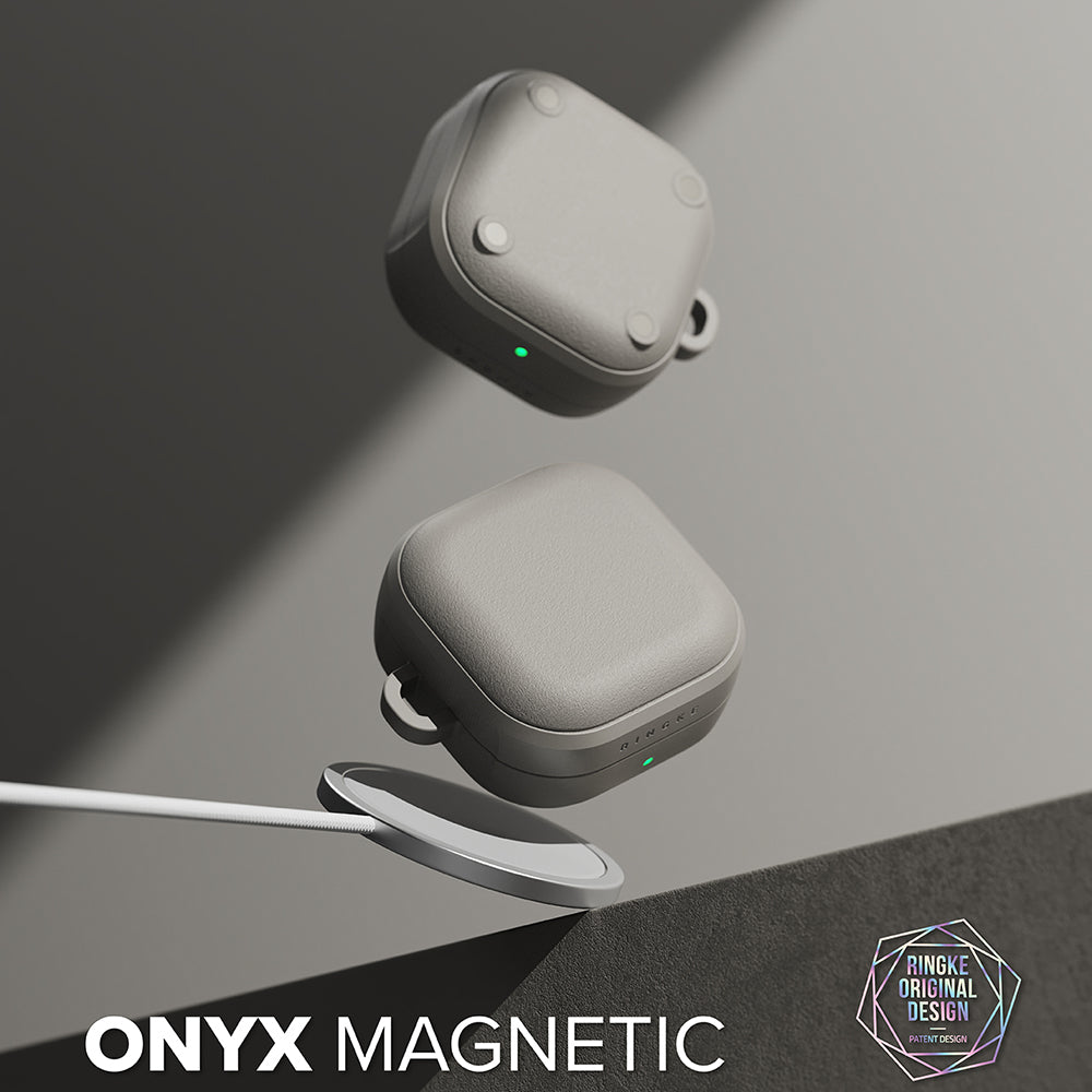 Ringke Onyx Magnetic deksel for Samsung Galaxy Buds4 / Buds4 Pro, Grå