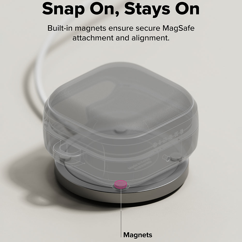 Ringke Onyx Magnetic deksel for Samsung Galaxy Buds4 / Buds4 Pro, Grå