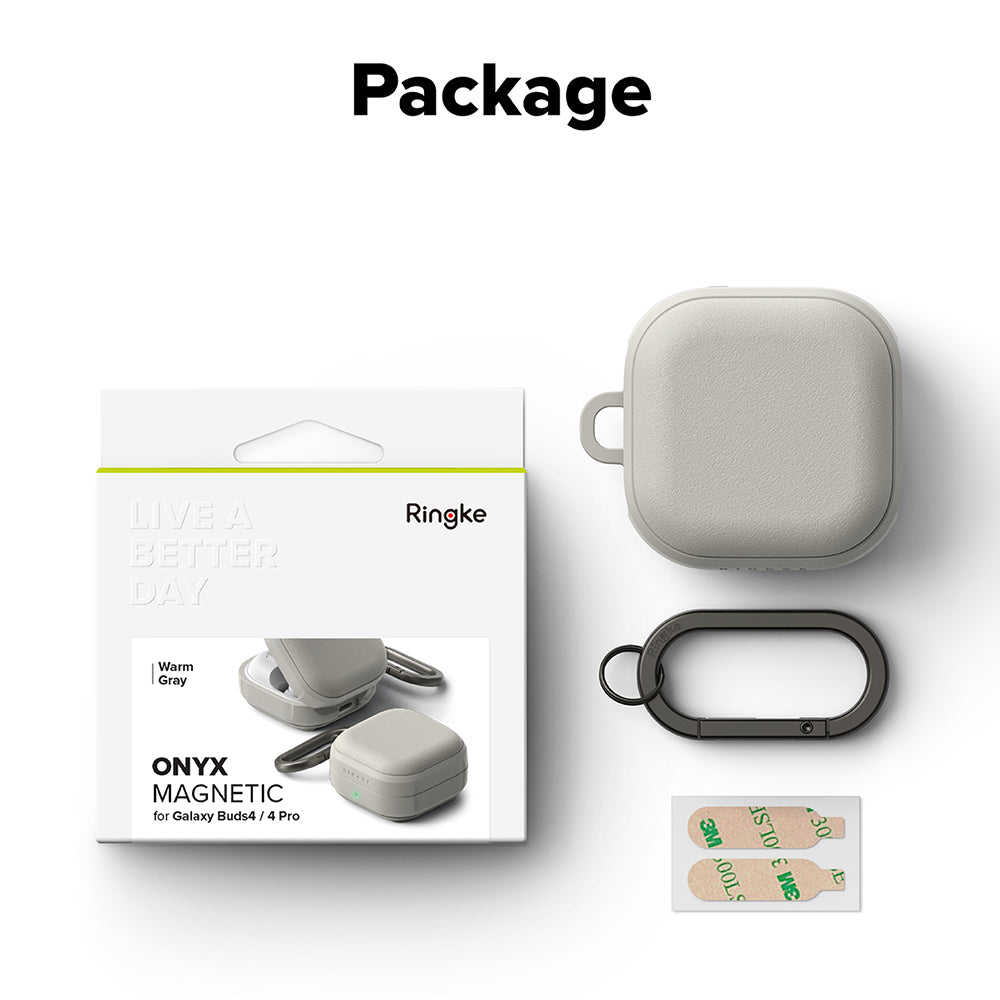 Ringke Onyx Magnetic deksel for Samsung Galaxy Buds4 / Buds4 Pro, Grå