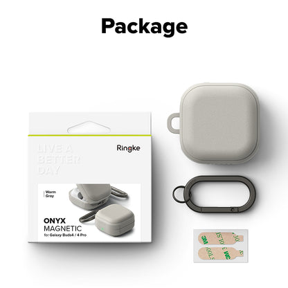 Ringke Onyx Magnetic deksel for Samsung Galaxy Buds4 / Buds4 Pro, Grå
