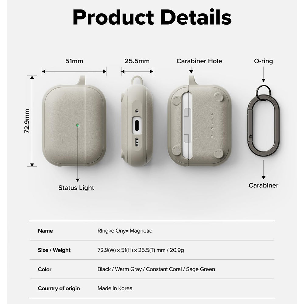 Ringke Onyx deksel for Apple AirPods 3, Grå