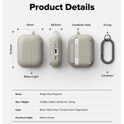 Ringke Onyx deksel for Apple AirPods 3, Grå