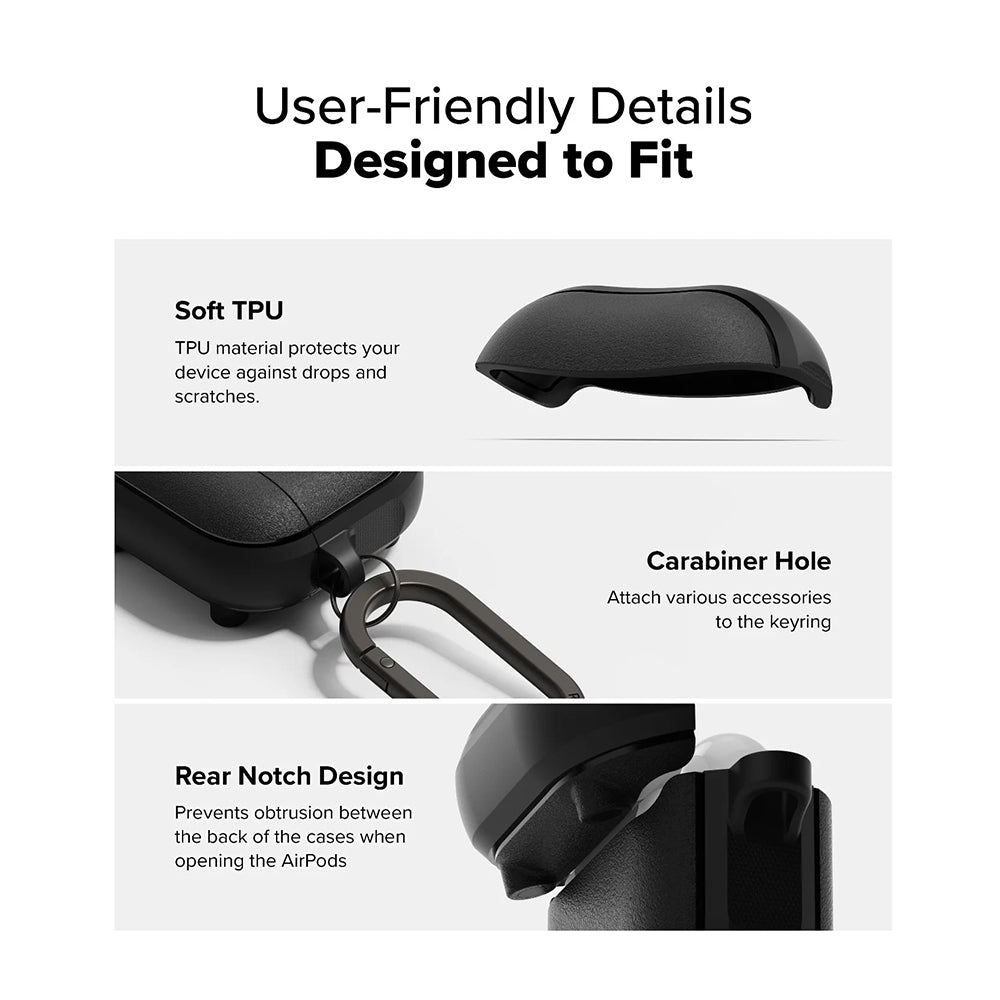 Ringke Onyx Magnetic deksel for Apple AirPods 4, grå