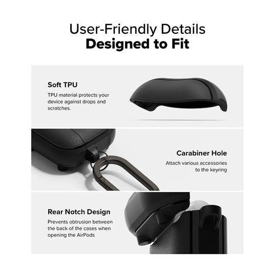 Ringke Onyx Magnetic deksel for Apple AirPods 4, grå