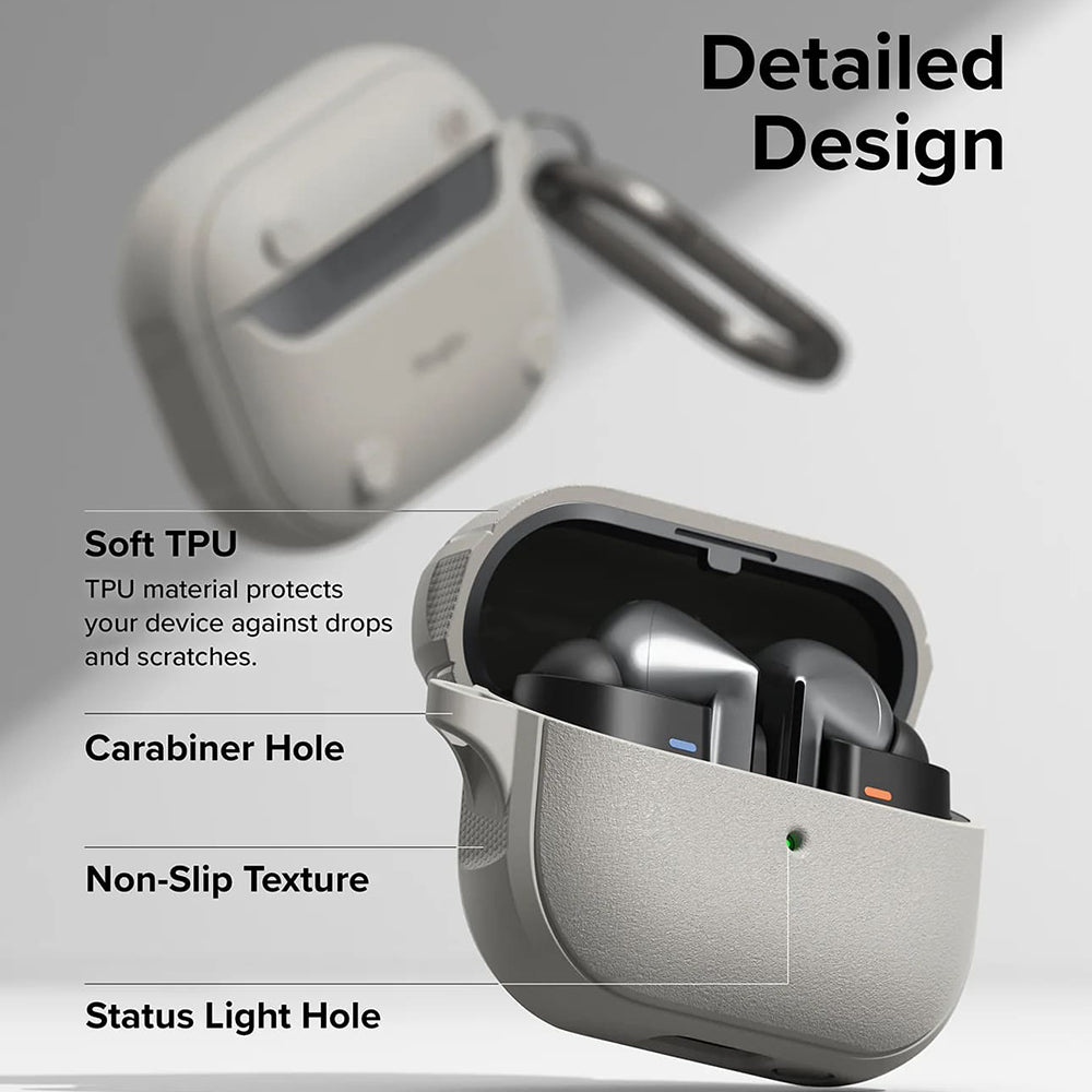 Ringke Onyx Magnetic-etui for Samsung Galaxy Buds3 FE / Buds3 Pro / Buds3, Grå
