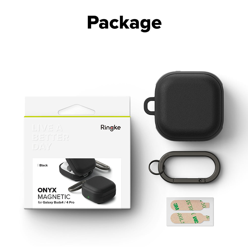 Ringke Onyx Magnetic deksel for Samsung Galaxy Buds4 / Buds4 Pro, Svart