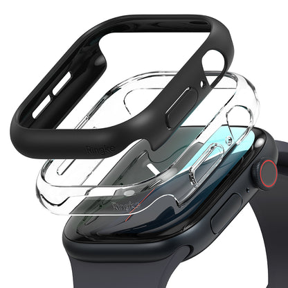 Ringke Slim deksel for Apple Watch Series 10 / 11 46mm, Sett med 2 stk, Matt svart / Transparent