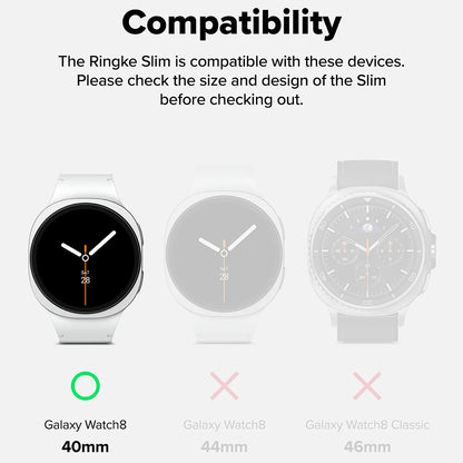 Ringke Slim deksel for Samsung Galaxy Watch8 40mm, sett med 2 stk, matt svart