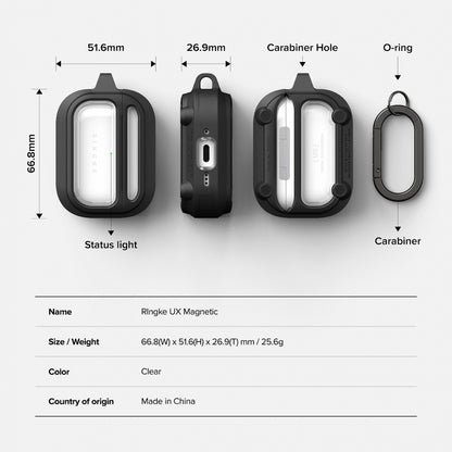 Ringke UX-etui for Apple AirPods Pro 3, Transparent
