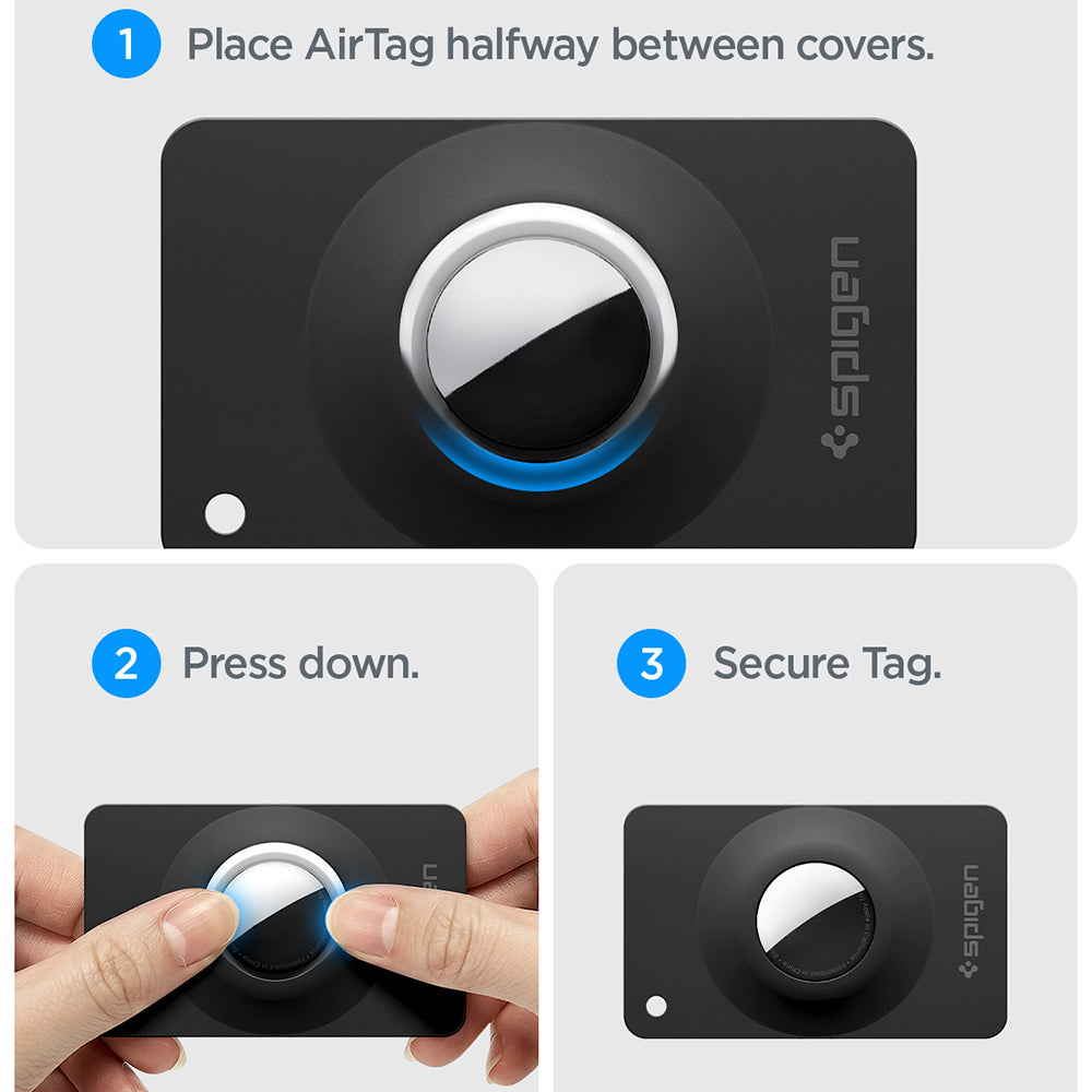 Spigen Air Fit 2 deksel for Apple AirTag, sett med 2 stk, svart ACS11199