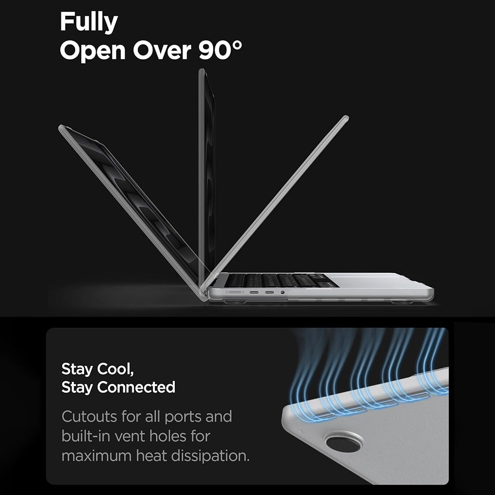 Spigen Airskin deksel for Apple MacBook Pro 16 tommer (2026) / (2024) / (2023) / (2021), Satinert Transparent ACS11526