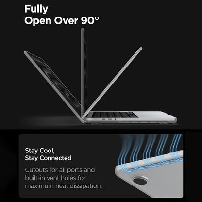 Spigen Airskin deksel for Apple MacBook Pro 16 tommer (2026) / (2024) / (2023) / (2021), Satinert Transparent ACS11526