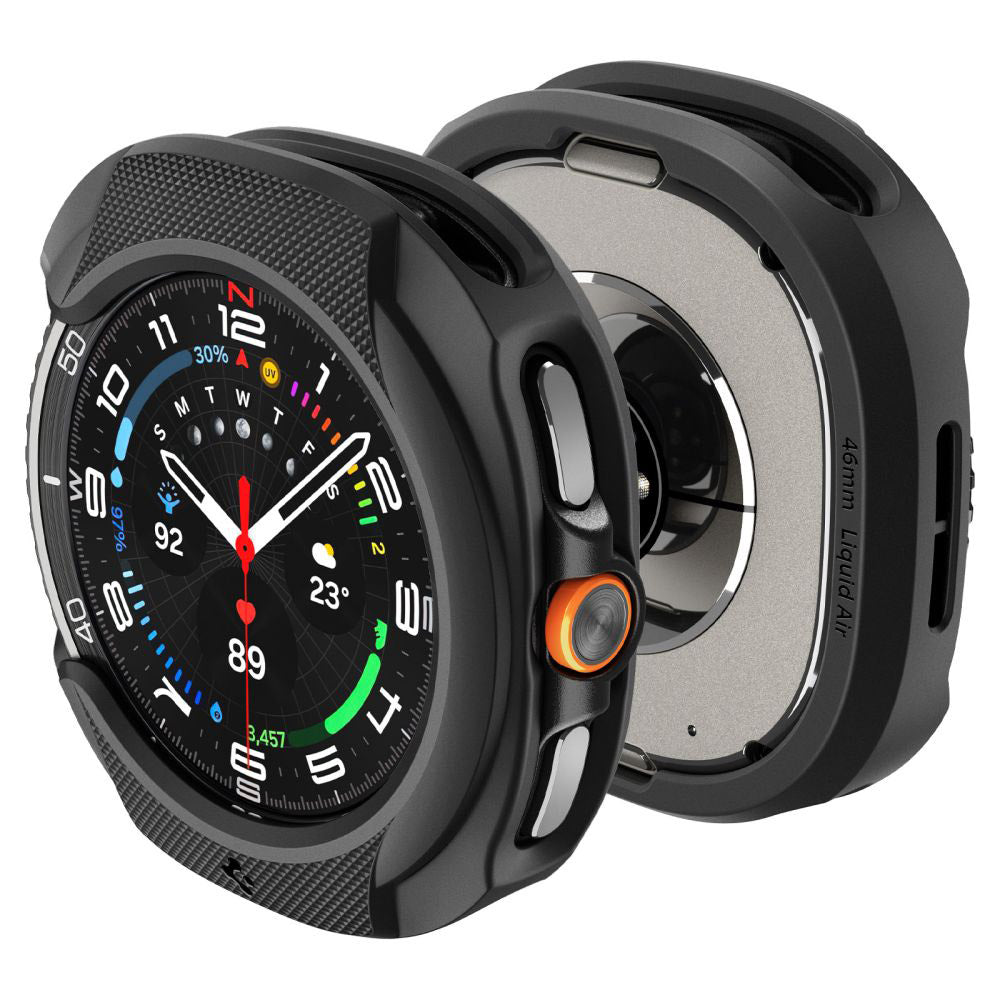 Spigen Liquid Air deksel for Samsung Galaxy Watch8 Classic, Matt Svart ACS09841