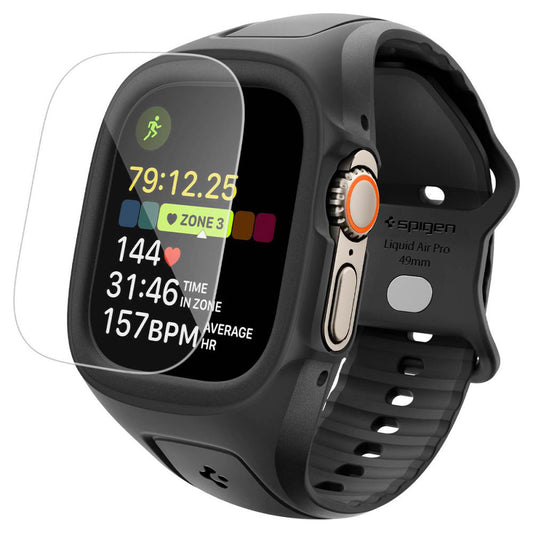 Spigen Liquid Air Pro deksel med skjermbeskytter for Apple Watch Ultra Series, matt svart ACS11416