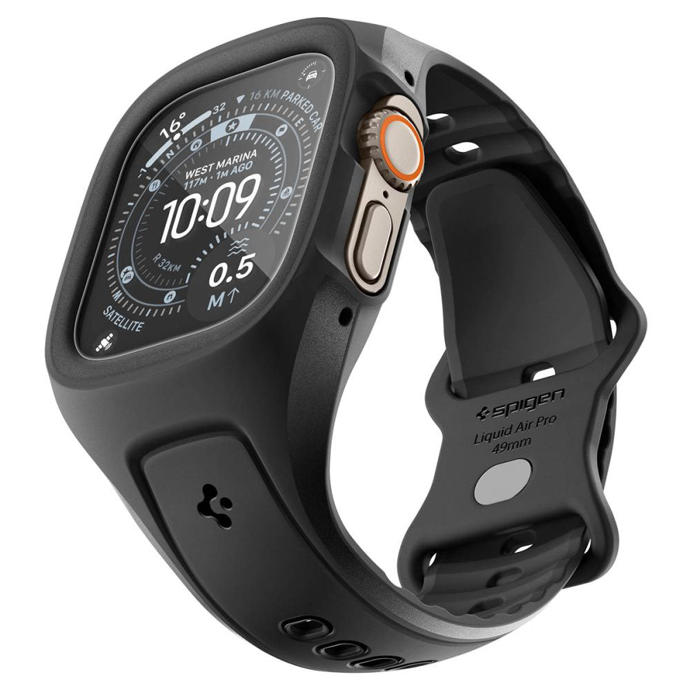 Spigen Liquid Air Pro deksel med skjermbeskytter for Apple Watch Ultra Series, matt svart ACS11416