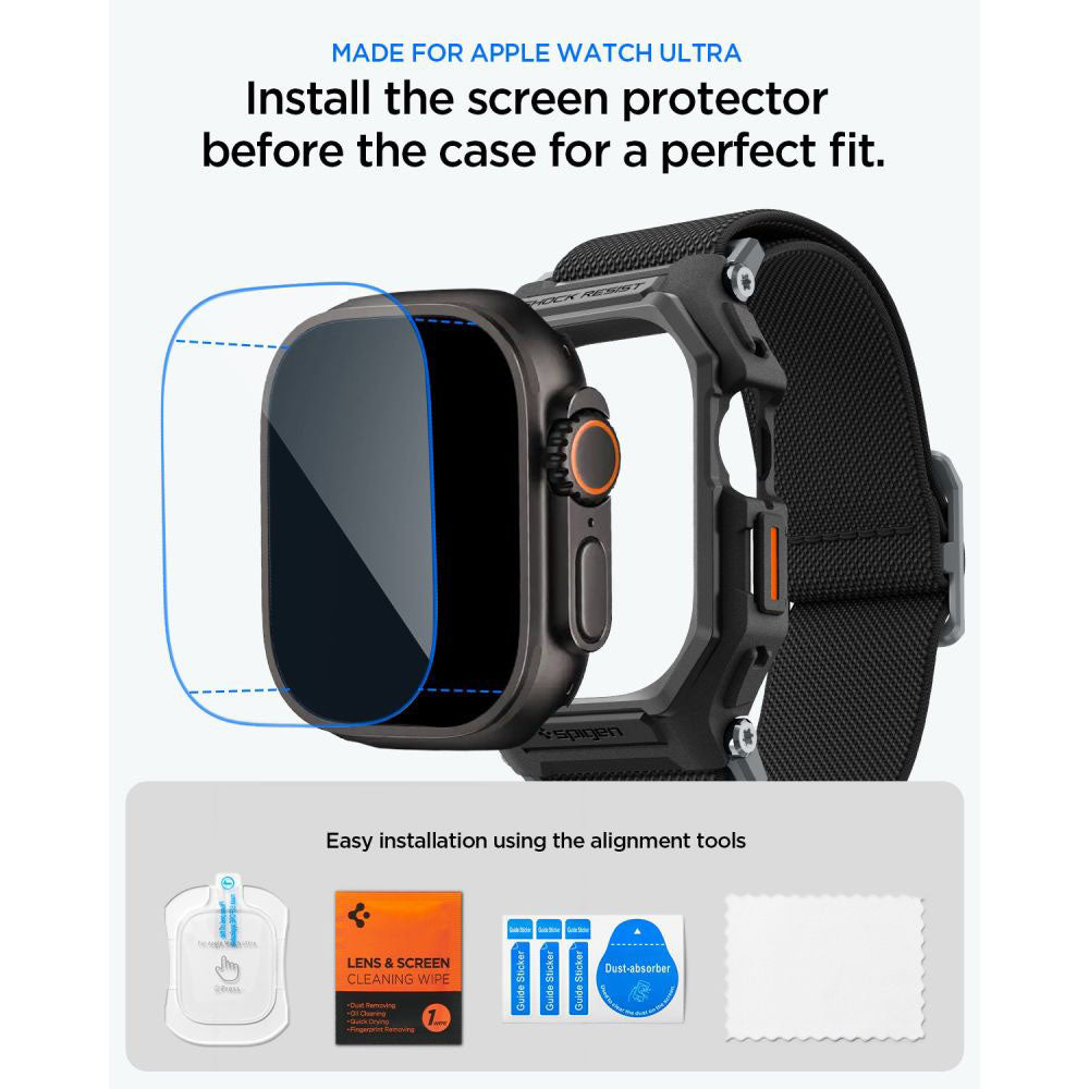 Spigen Lite Fit Pro-etui med skjermbeskytter for Apple Watch Ultra Series, matt svart ACS11415
