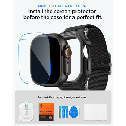 Spigen Lite Fit Pro-etui med skjermbeskytter for Apple Watch Ultra Series, matt svart ACS11415
