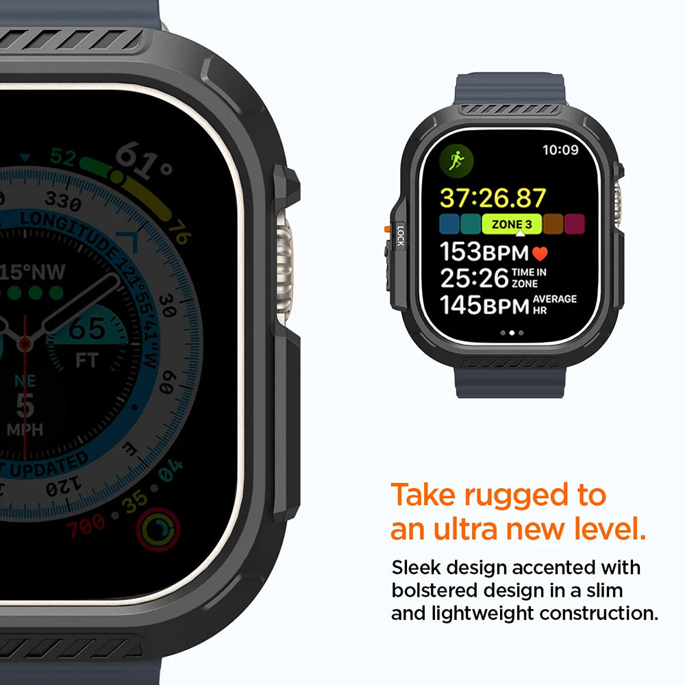 Spigen Lock Fit deksel for Apple Watch Ultra Series, Matt svart ACS06208
