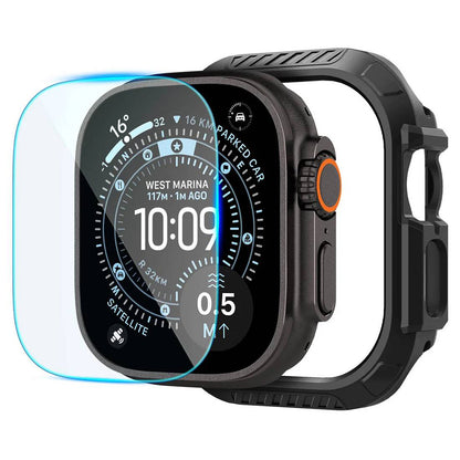 Spigen Lock Fit-deksel med skjermbeskytter for Apple Watch Ultra-serien, svart ACS12054