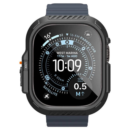 Spigen Lock Fit-deksel med skjermbeskytter for Apple Watch Ultra-serien, svart ACS12054