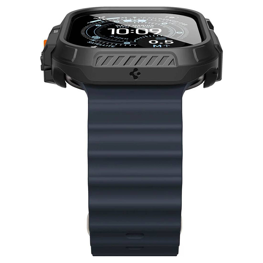 Spigen Lock Fit-deksel med skjermbeskytter for Apple Watch Ultra-serien, svart ACS12054