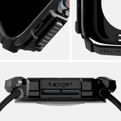 Spigen Rugged Armor deksel for Apple Watch Series 10 / 11 42mm, Svart ACS08585