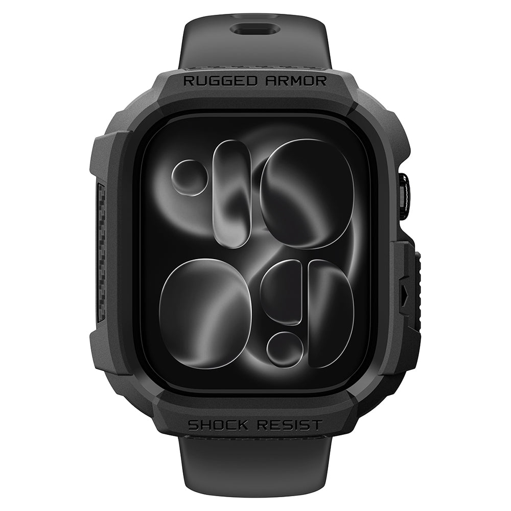 Spigen Rugged Armor deksel for Apple Watch Series 12 46mm, Matt svart ACS11886
