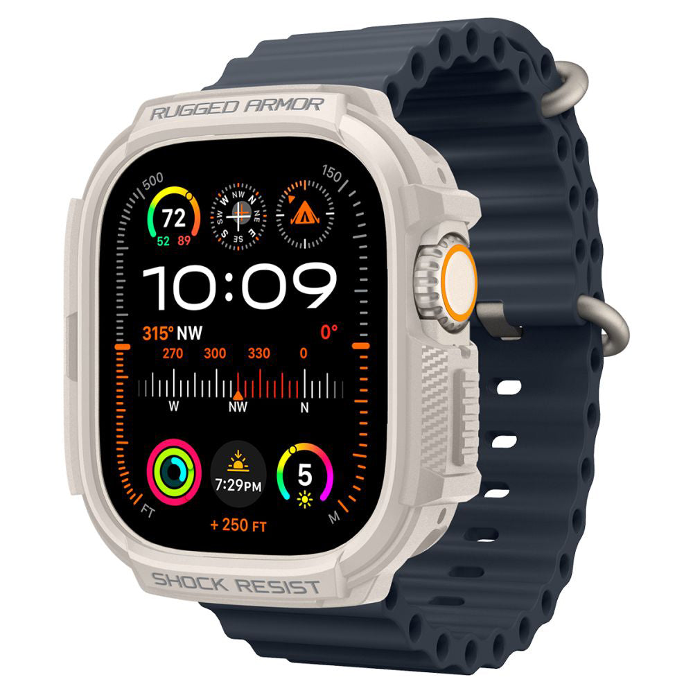 Spigen Rugged Armor deksel for Apple Watch Ultra Series, Beige ACS07381
