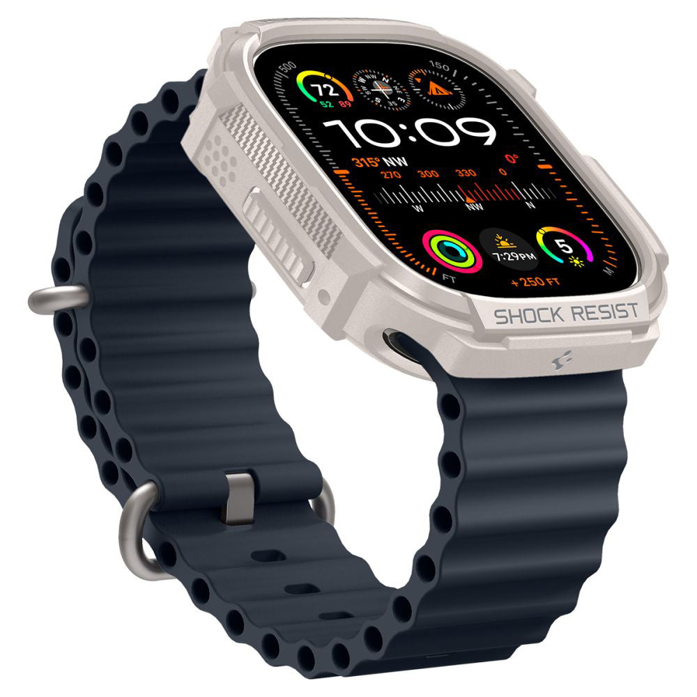 Spigen Rugged Armor deksel for Apple Watch Ultra Series, Beige ACS07381