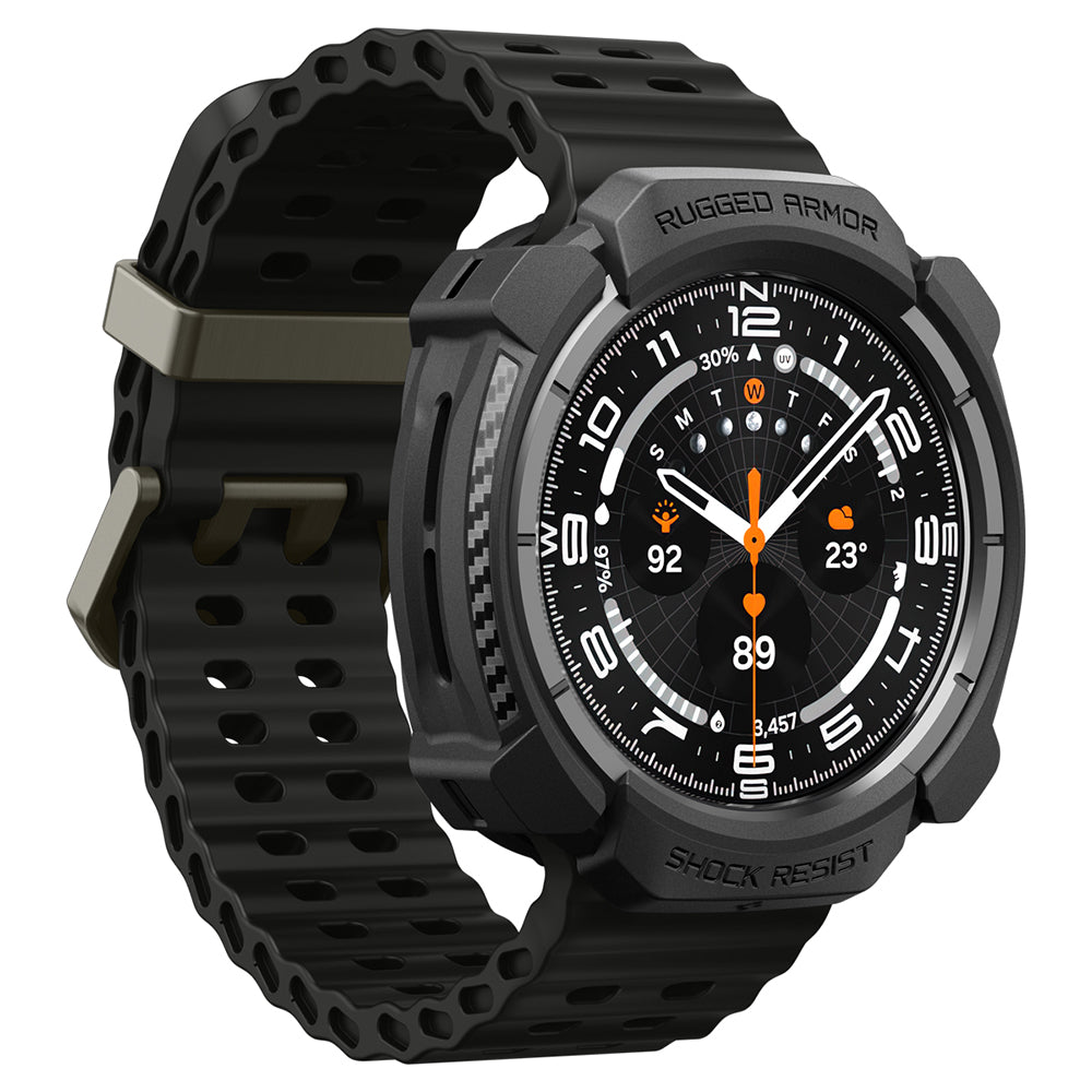 Spigen Rugged Armor deksel for Samsung Galaxy Watch Ultra2, matt svart ACS11611