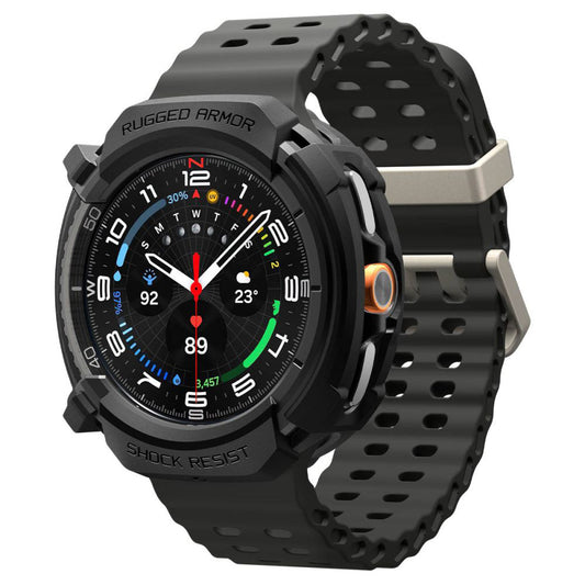 Spigen Rugged Armor deksel for Samsung Galaxy Watch8 Classic, Matt Svart ACS10012