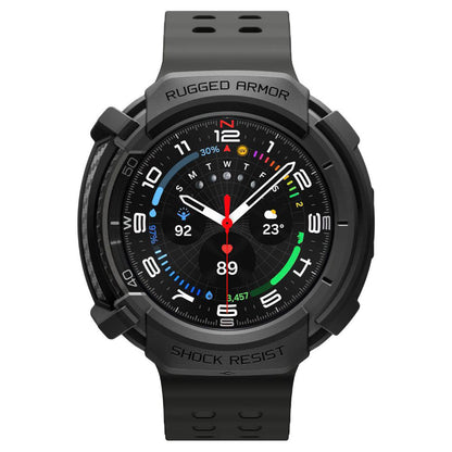 Spigen Rugged Armor deksel for Samsung Galaxy Watch8 Classic, Matt Svart ACS10012