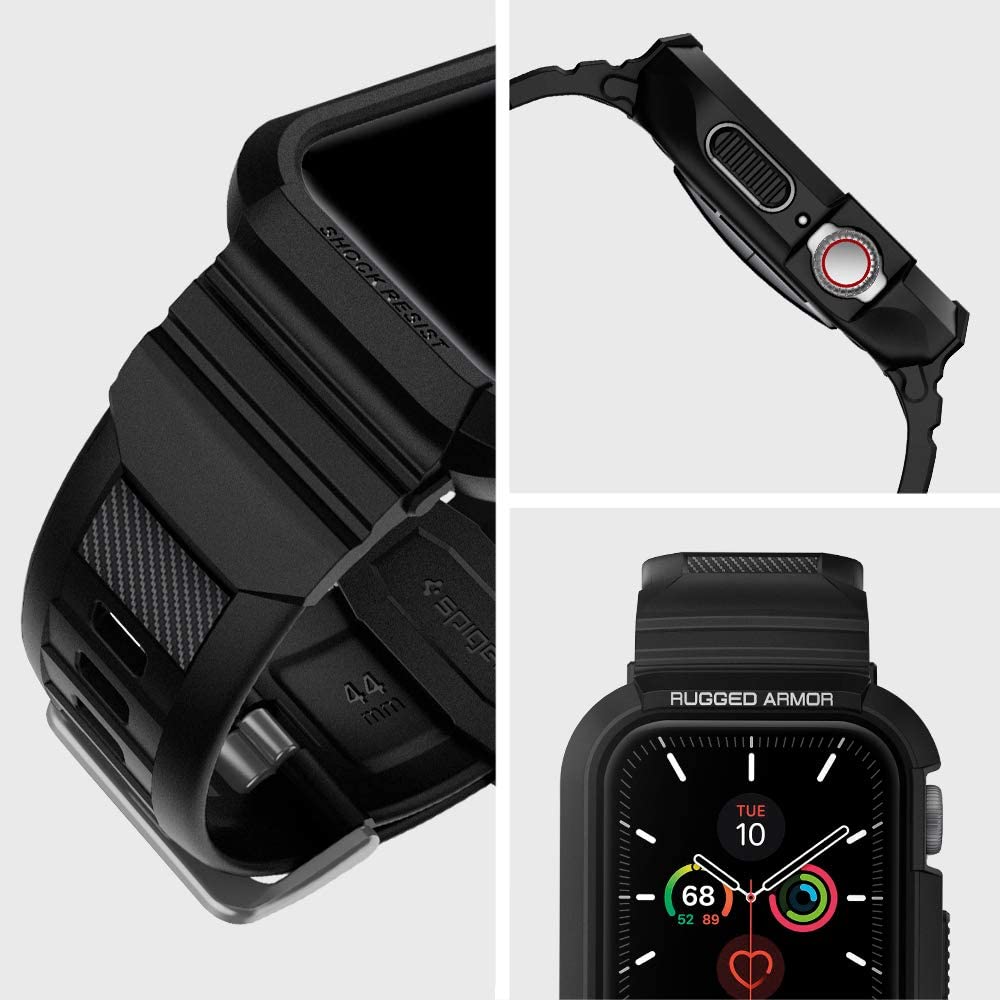 Spigen Rugged Armor Pro deksel for Apple Watch 44mm Series, svart 062CS25324