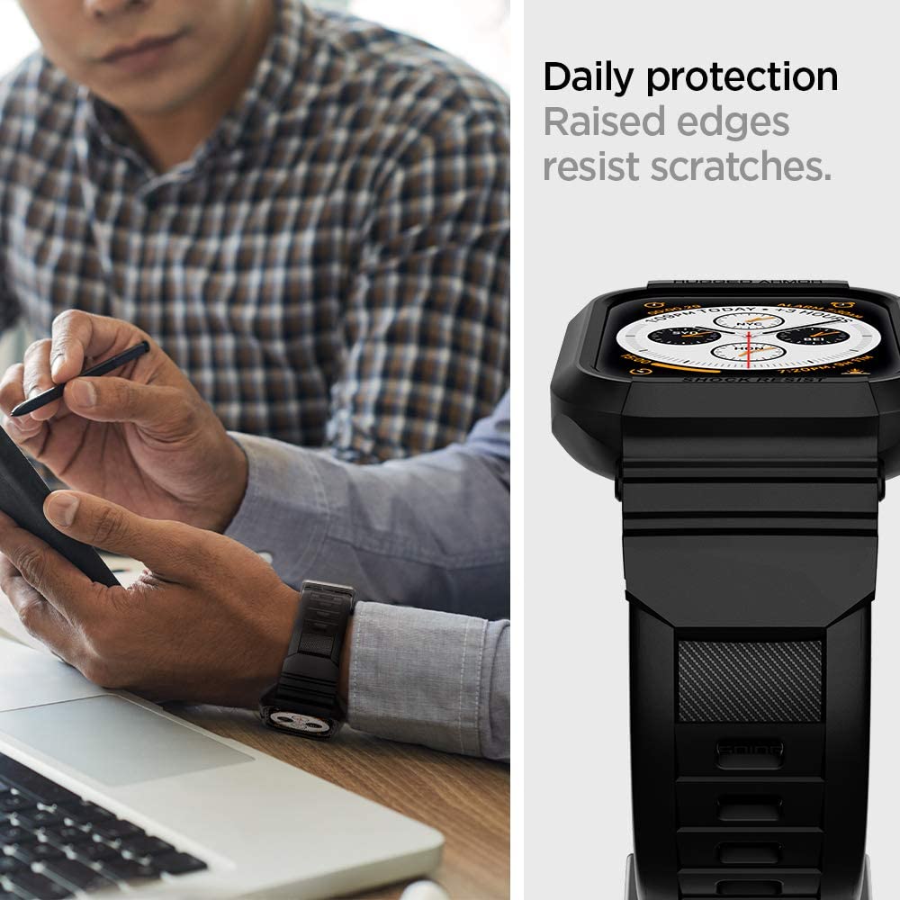 Spigen Rugged Armor Pro deksel for Apple Watch 44mm Series, svart 062CS25324
