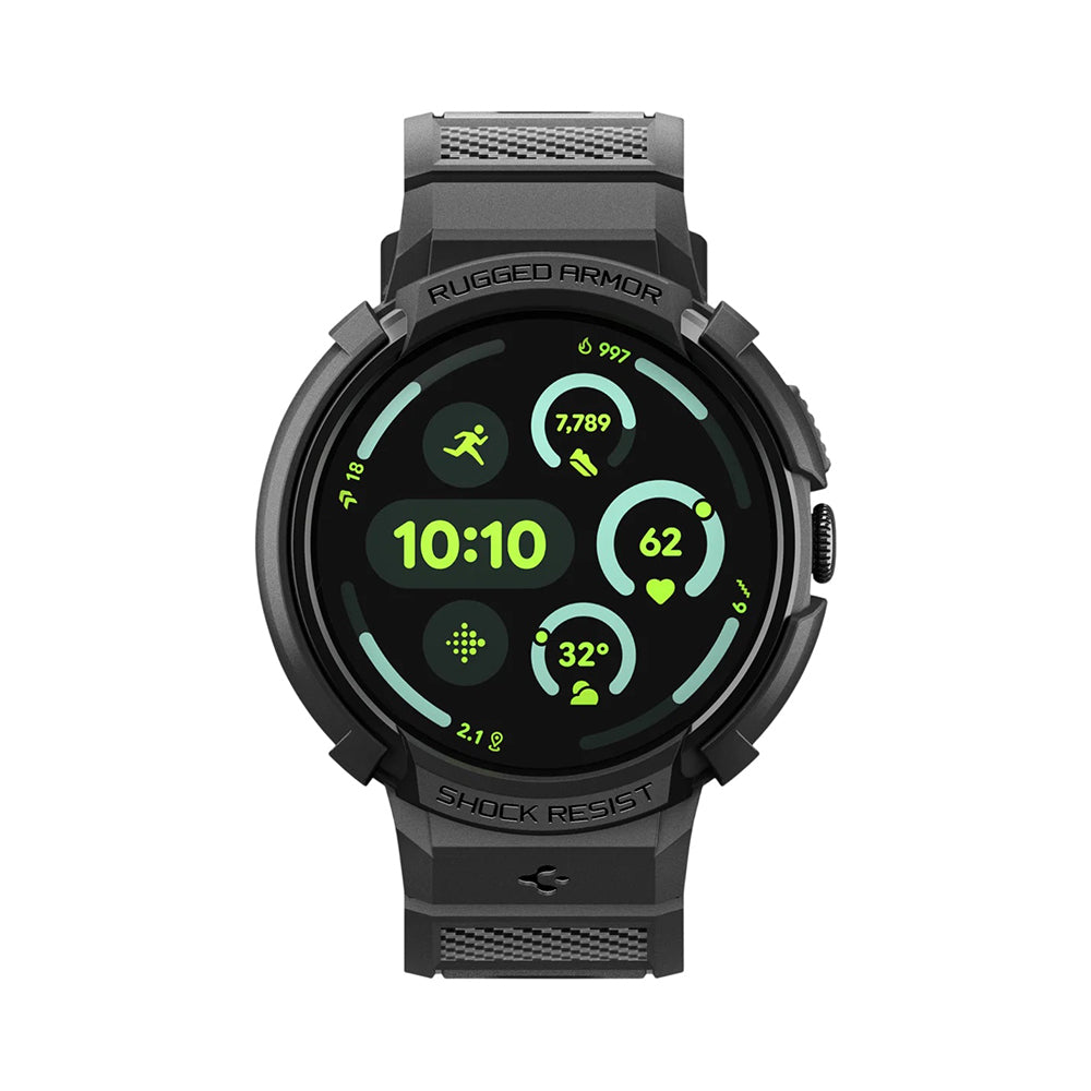 Spigen Rugged Armor Pro deksel for Google Pixel Watch 41mm-serien, svart ACS09484