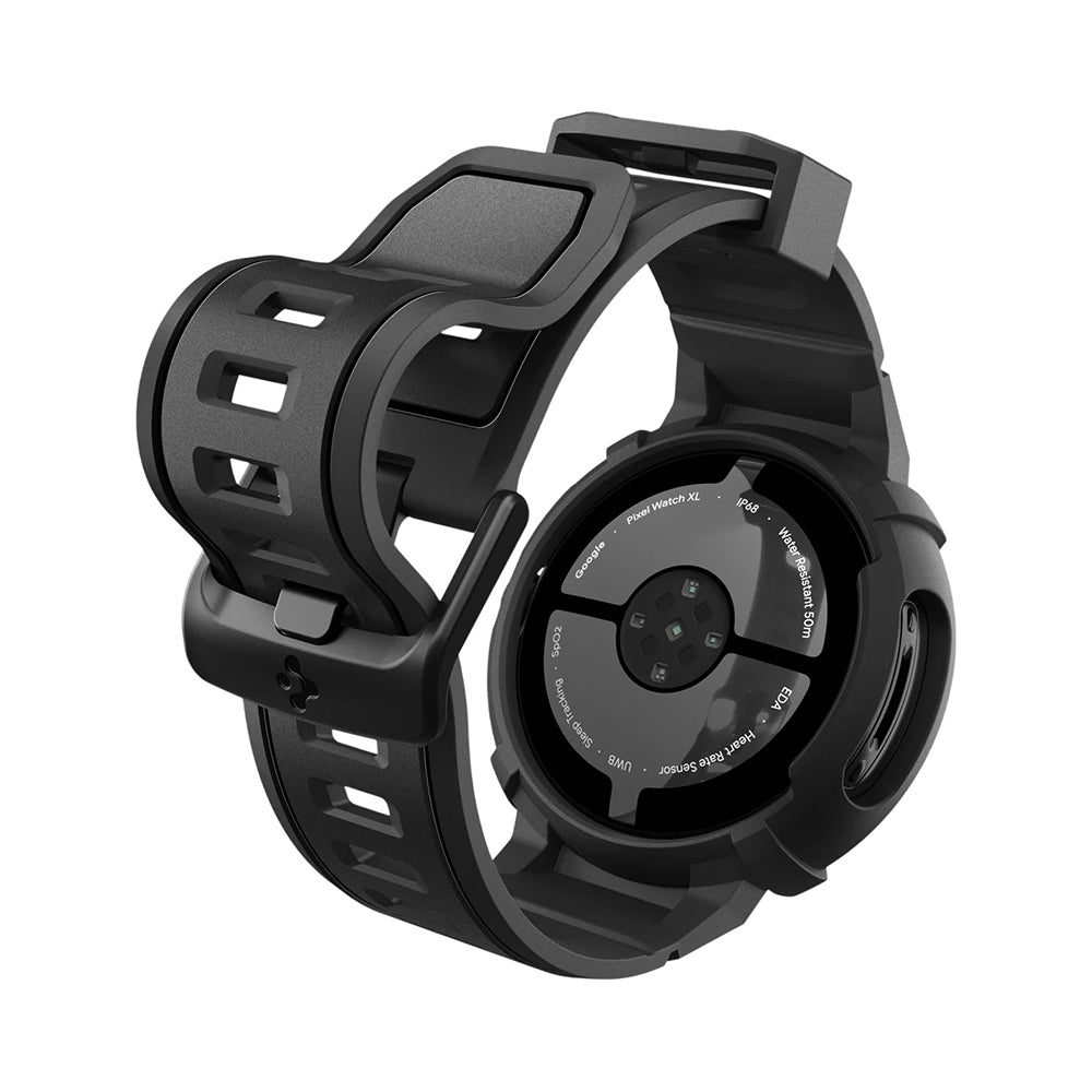 Spigen Rugged Armor Pro deksel for Google Pixel Watch 41mm-serien, svart ACS09484
