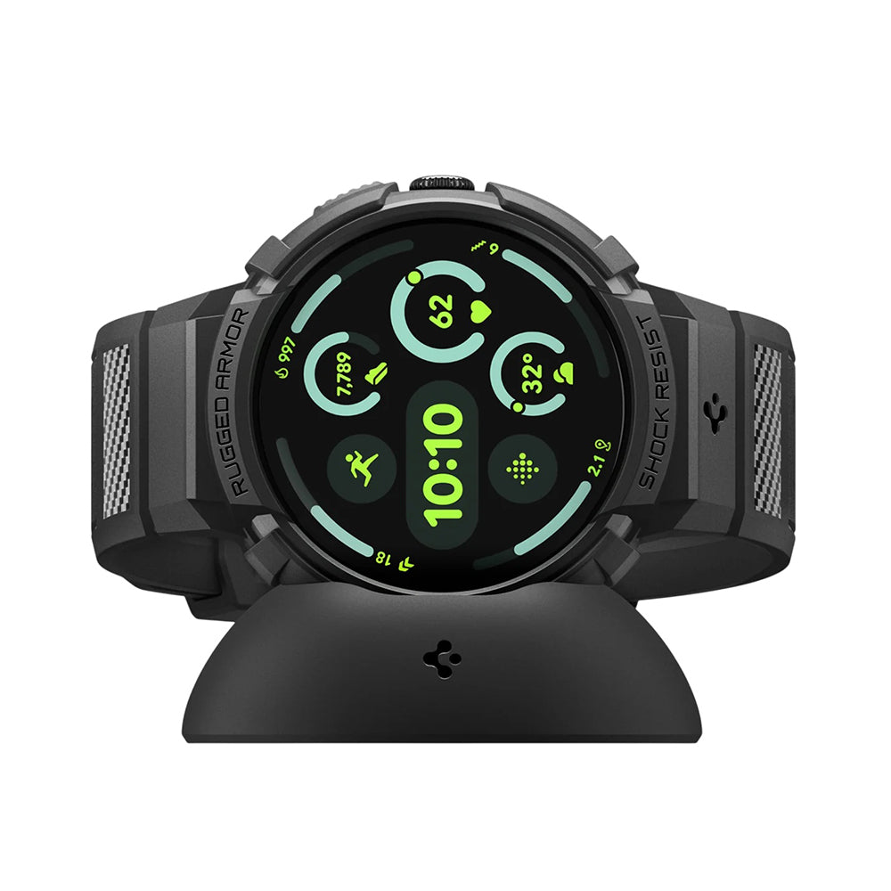 Spigen Rugged Armor Pro deksel for Google Pixel Watch 41mm-serien, svart ACS09484