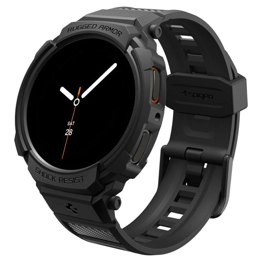 Spigen Rugged Armor Pro deksel for Samsung Galaxy Watch8 40mm, Matt Svart ACS10005