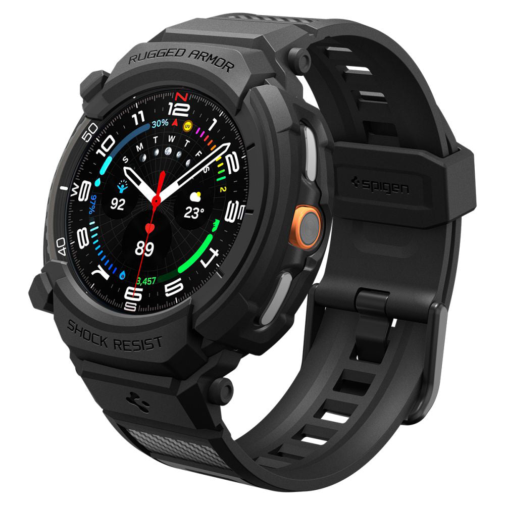 Spigen Rugged Armor Pro deksel for Samsung Galaxy Watch8 Classic, Matt Svart ACS10013