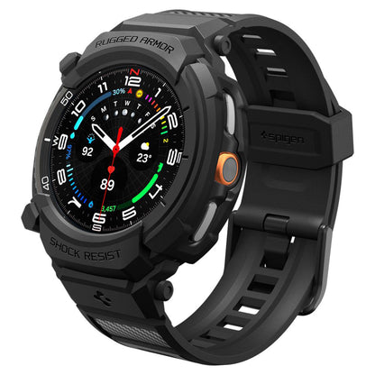 Spigen Rugged Armor Pro deksel for Samsung Galaxy Watch8 Classic, Matt Svart ACS10013
